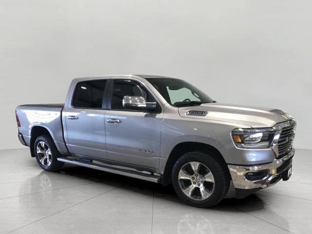 2023 RAM 1500 Laramie 4x4 Crew Cab 5'7 Box in Billet Silver Metallic Clearcoat — front three-quarter view