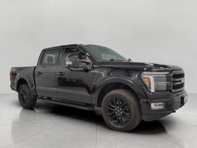 2024 Ford F-150 LARIAT in Agate Black Metallic — front three-quarter view