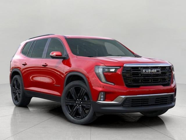 2026 GMC Acadia Elevation in Volcanic Red Tintcoat — front three-quarter view
