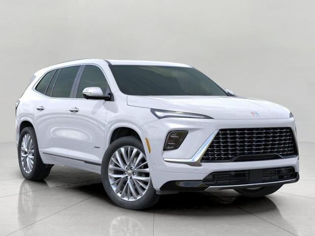 2026 Buick Enclave Avenir in Iridescent White Tricoat — front three-quarter view
