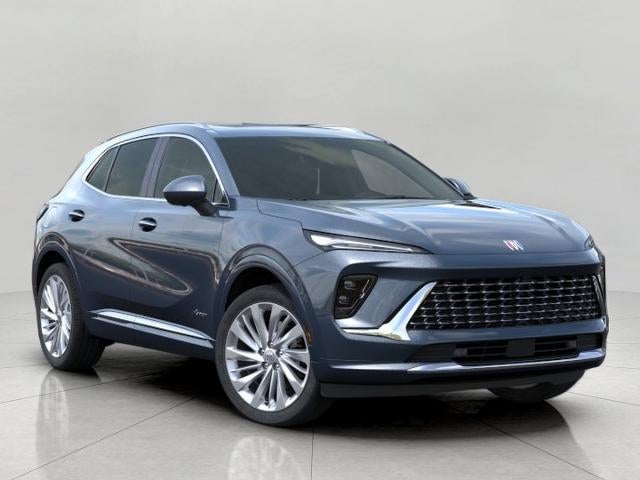 2026 Buick Envision Avenir in Quartz Blue Metallic — front three-quarter view