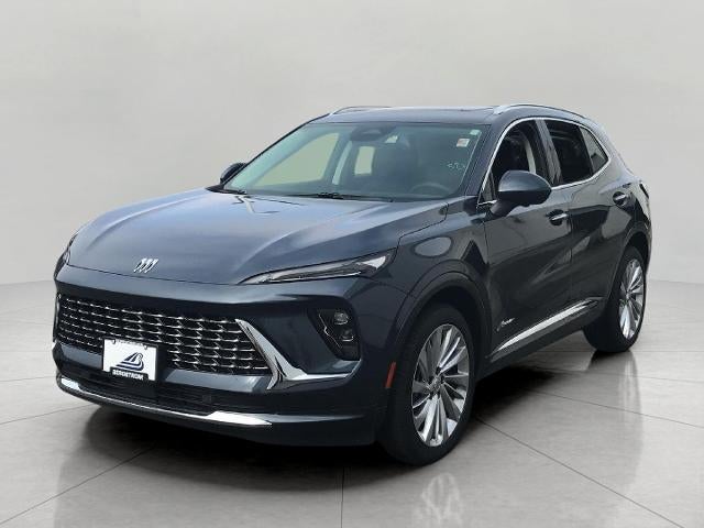 2026 Buick Envision Avenir in Quartz Blue Metallic — front three-quarter view
